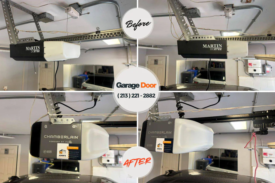 Before and after: garage door repair Santa Claus, IN